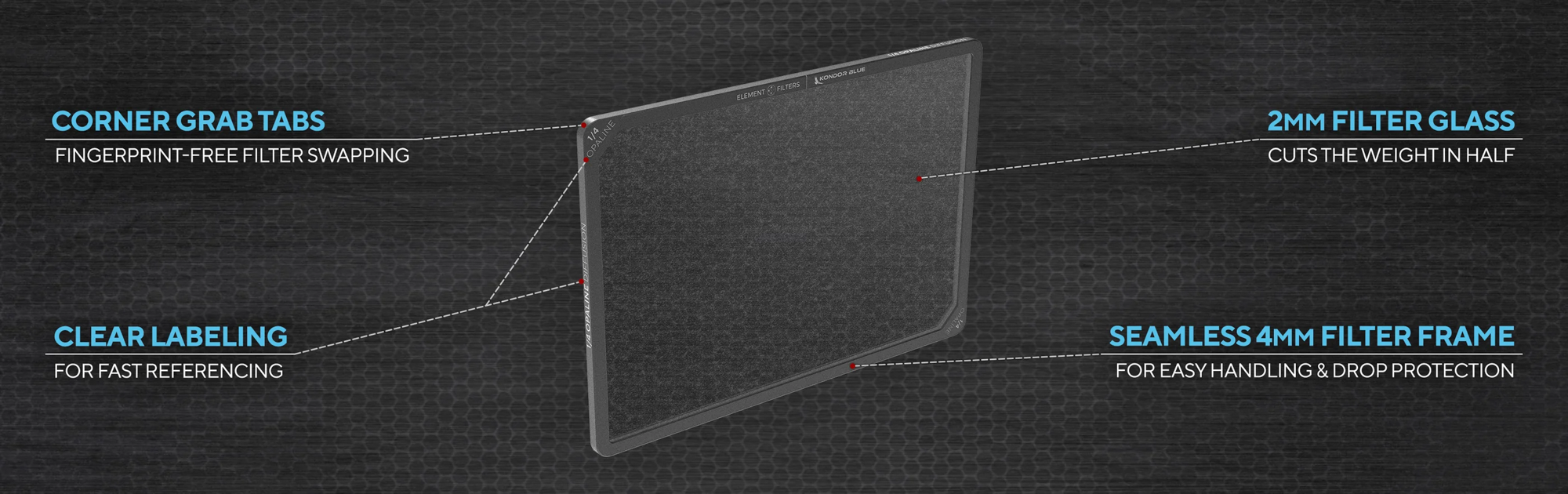 Kondor Blue 4x5.65" Opaline 1/8 Diffusion Filter for Matte Box