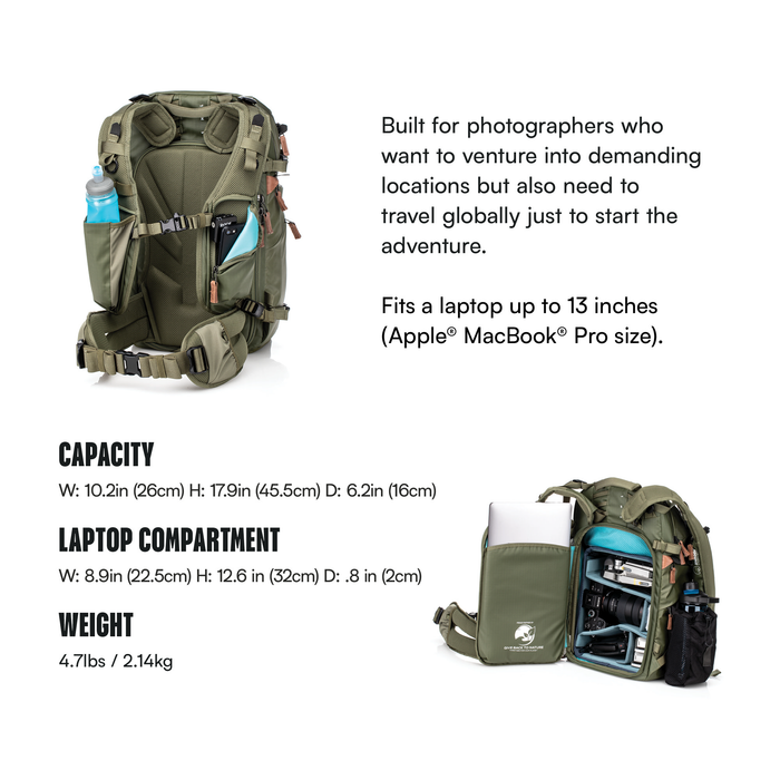 Shimoda Explore v2 25L Backpack Starter Kit with Small Mirrorless Core Unit - Army Green