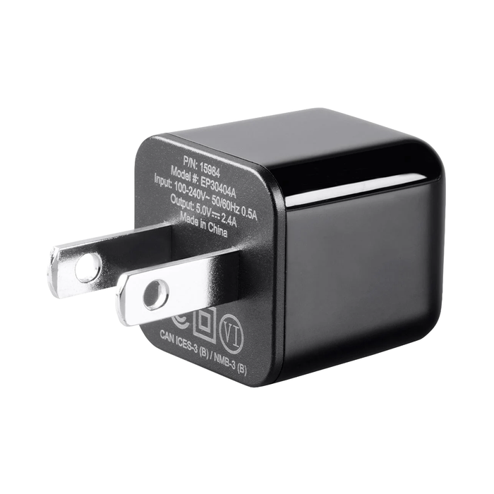 Monoprice Select USB-A Mini Wall Charger, 1-Port, 2.4A Output for iPhone, Android, and Galaxy Devices