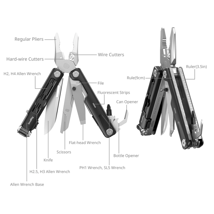 SmallRig Screwdrivers EDC Multi-Tool (16-in-1 Pocket Tool Kit) for Filmmakers & Photographers 5294