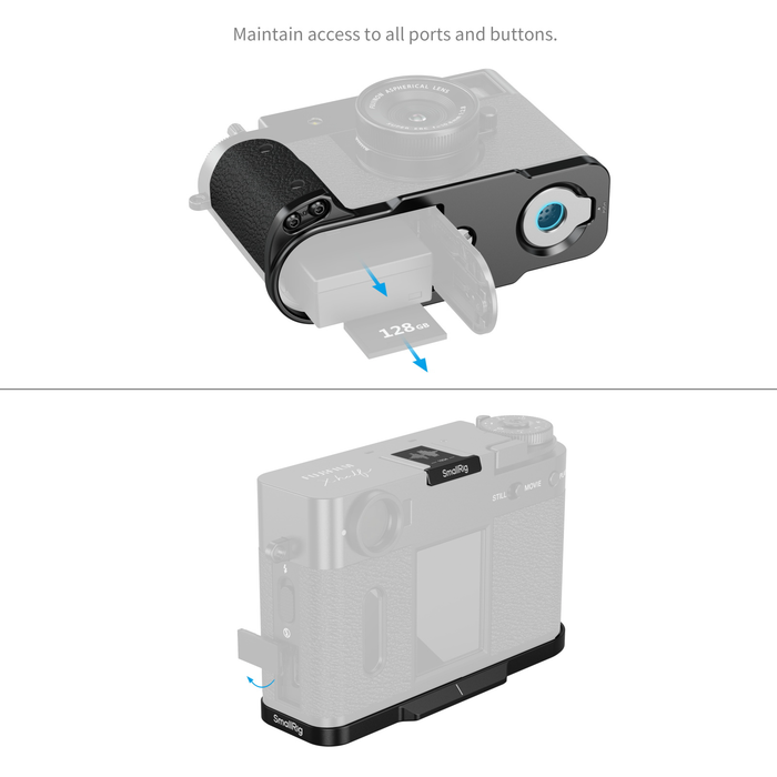 SmallRig L-Shaped Mount Plate with Silicone Handle for Fujifilm X Half - Black