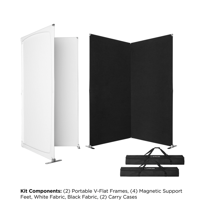 Westcott V-Flat White & Black, 2-Pack