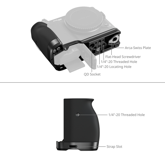 SmallRig L-Shaped Mount Plate with Silicone Handle for Nikon ZR 5466
