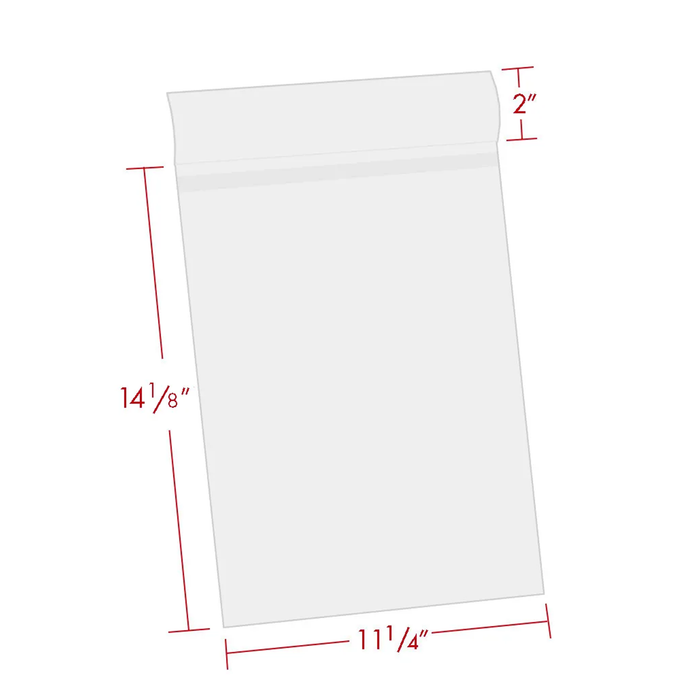 Print File BOPP1114 Polypropylene Crystal Clear Storage Bag with Adhesive Strip, 11 × 14" - 100 Pack
