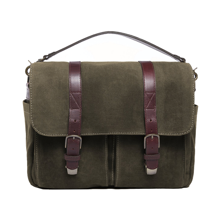 ONA Brixton Messenger Bag, Waxed Canvas - Olive