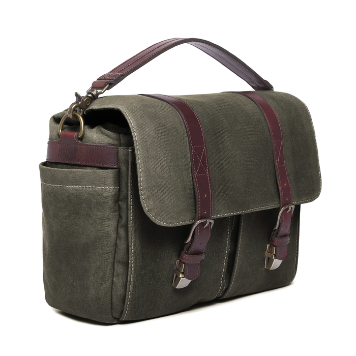 ONA Brixton Messenger Bag, Waxed Canvas - Olive