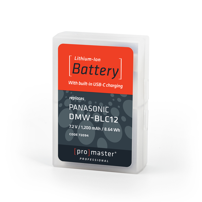 ProMaster Li-ion Battery for Panasonic DMW-BLC12 with USB-C Charging