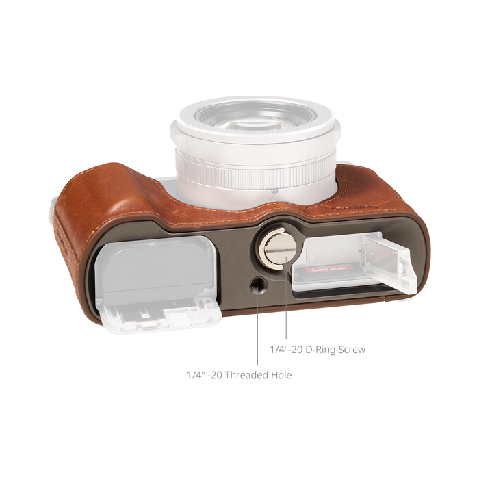 SmallRig Leather Half Case for Panasonic LUMIX L10 5699 - Brown