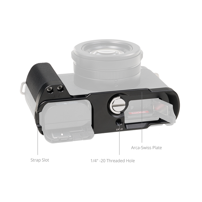 SmallRig L-Shaped Mount Plate with Silicone Handle for Panasonic LUMIX L10 5700 - Black