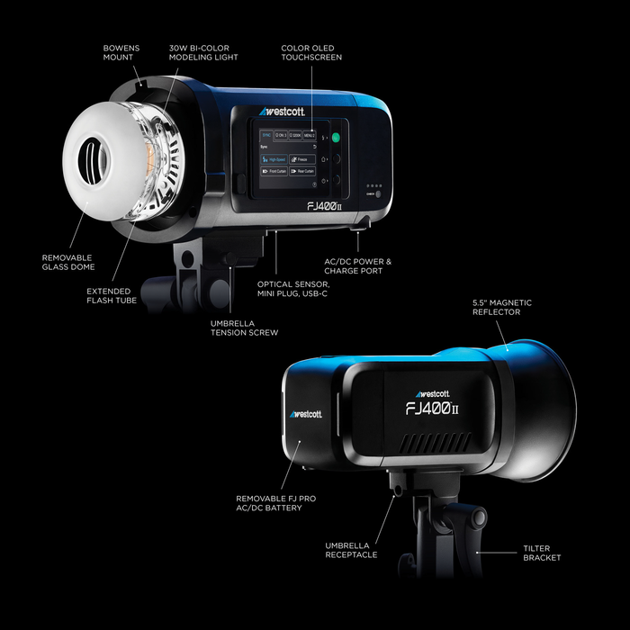 Westcott FJ400 II Strobe 1-Light Backpack Kit with FJ-X3 M Universal Wireless Trigger