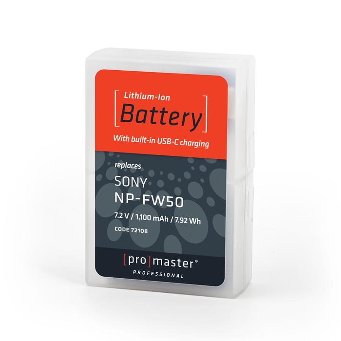 ProMaster Li-ion Battery for Sony NP-FW50 with USB-C Charging