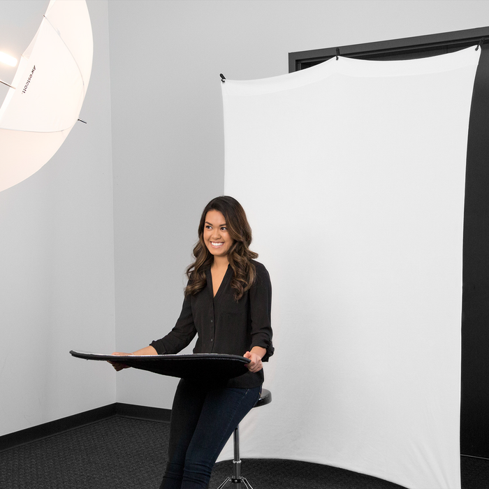 Westcott X-Drop Wrinkle-Resistant Backdrop Kit, 5' x 7' - High-Key White