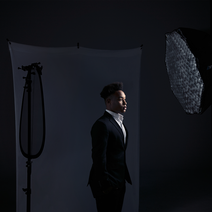 Westcott X-Drop Wrinkle-Resistant Backdrop Kit, 5' x 7' - High-Key White