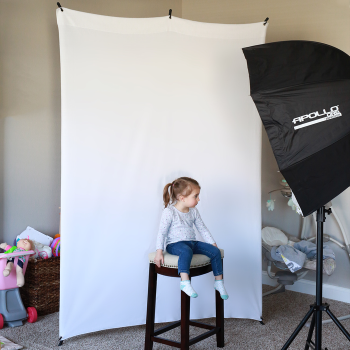 Westcott X-Drop Wrinkle-Resistant Backdrop Kit, 5' x 7' - High-Key White