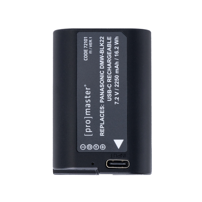 ProMaster Li-ion Battery for Panasonic DMW-BLK22 with USB-C Charging