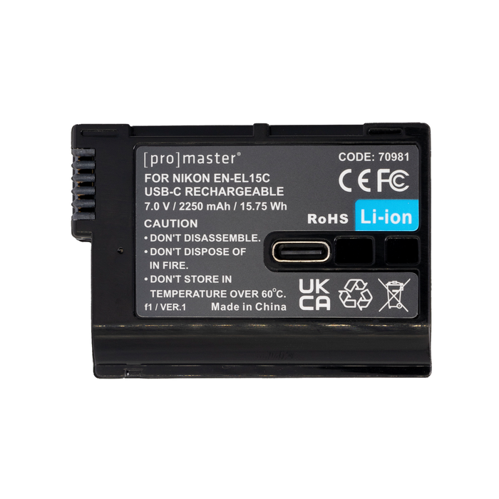 ProMaster Li-ion Battery for Nikon EN-EL15c with USB-C Charging (Works with Z8 & Zf)