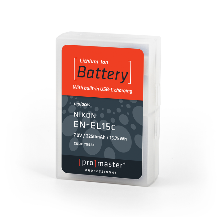 ProMaster Li-ion Battery for Nikon EN-EL15c with USB-C Charging (Works with Z8 & Zf)