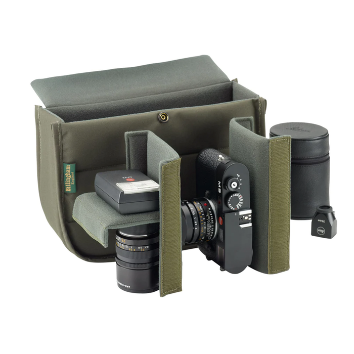 Billingham Hadley Small Shoulder Bag, 3.5L - Black Canvas / Tan Leather (Olive Lining)