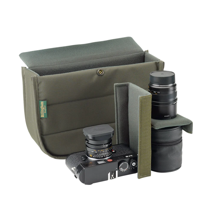 Billingham Hadley Small Shoulder Bag, 3.5L - Black Canvas / Tan Leather (Olive Lining)