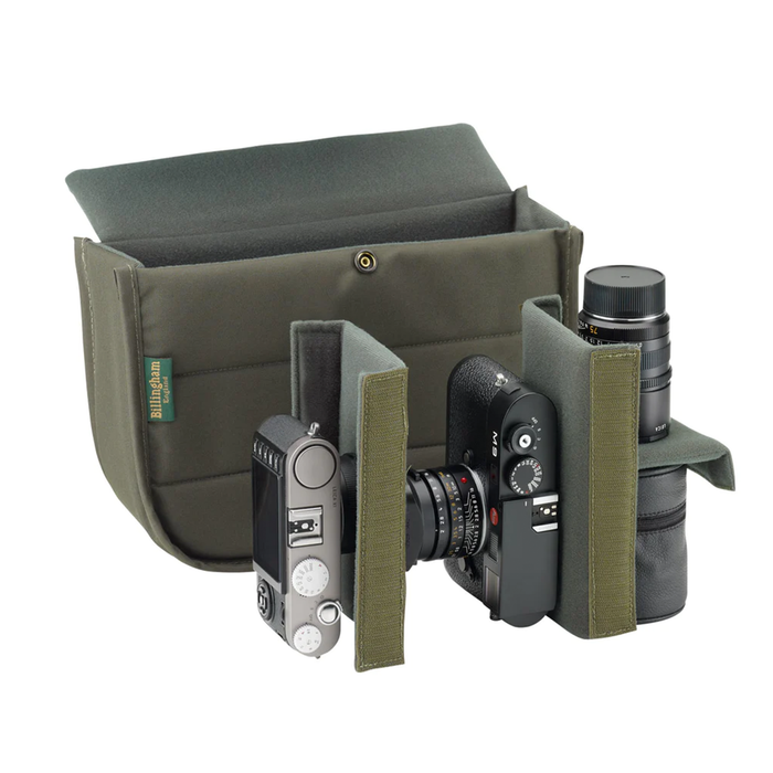 Billingham Hadley Small Shoulder Bag, 3.5L - Black Canvas / Tan Leather (Olive Lining)