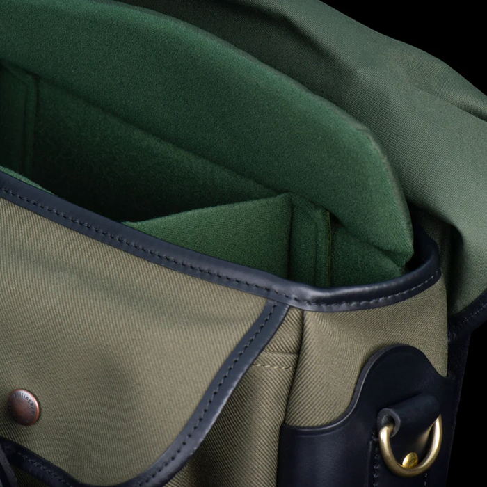 Billingham Hadley Small Pro Shoulder Bag, 3.5L - Sage FibreNyte / Black Leather (Olive Lining)