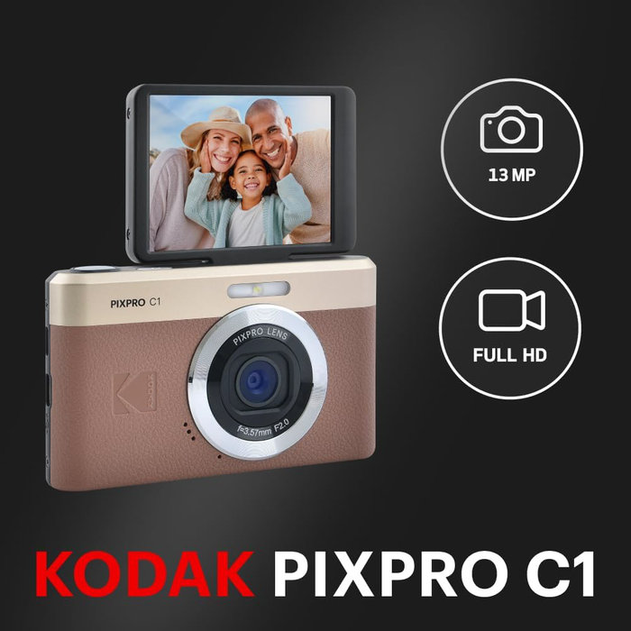 Kodak PIXPRO C1 Compact Digital Camera - Brown