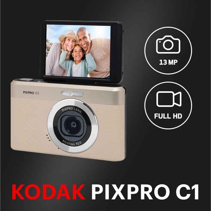 Kodak PIXPRO C1 Compact Digital Camera - Tan