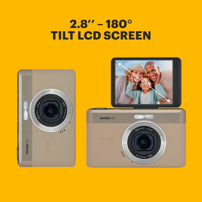 Kodak PIXPRO C1 Compact Digital Camera - Tan
