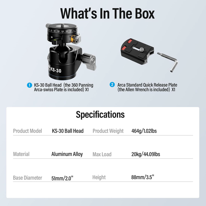Sirui KS-30 Quick Release Ball Head