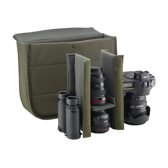 Billingham Hadley Large Shoulder Bag, 8L - Black FibreNyte / Black Leather (Olive Lining)