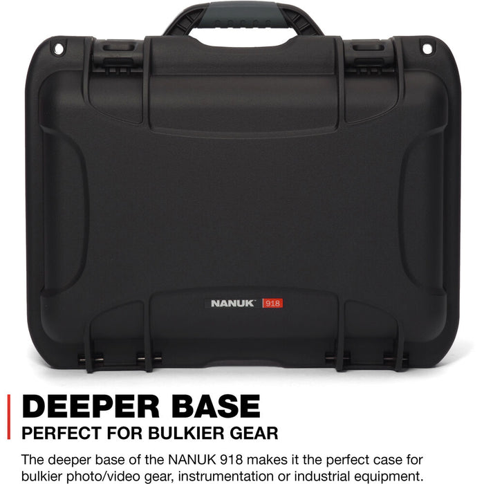 Nanuk 918 Carry-On Hard Case with Padded Divider Insert & Lid Organizer