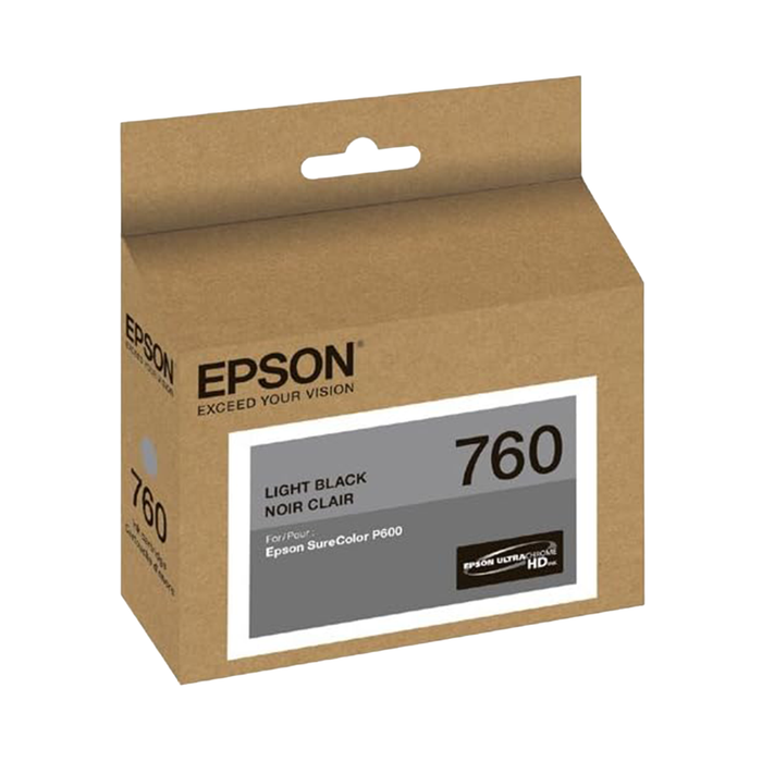Epson T760 UltraChrome HD Light Black Ink Cartridge for SureColor P600 Printer