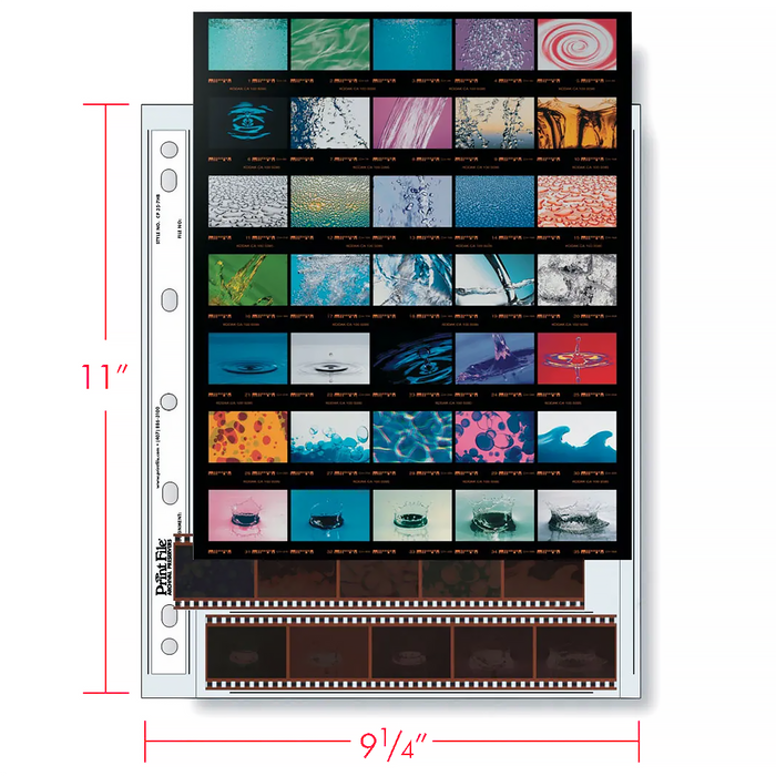 Print File CP 35-7HB Archival Negative Pages for 35mm Film (Holds 7 Strips) with Contact Proofing Preserver - 25 Pack