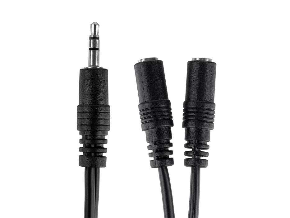 Monoprice 3.5mm (1/8") Stereo Plug to Two 3.5mm Stereo Jack Splitter Cable, 6"