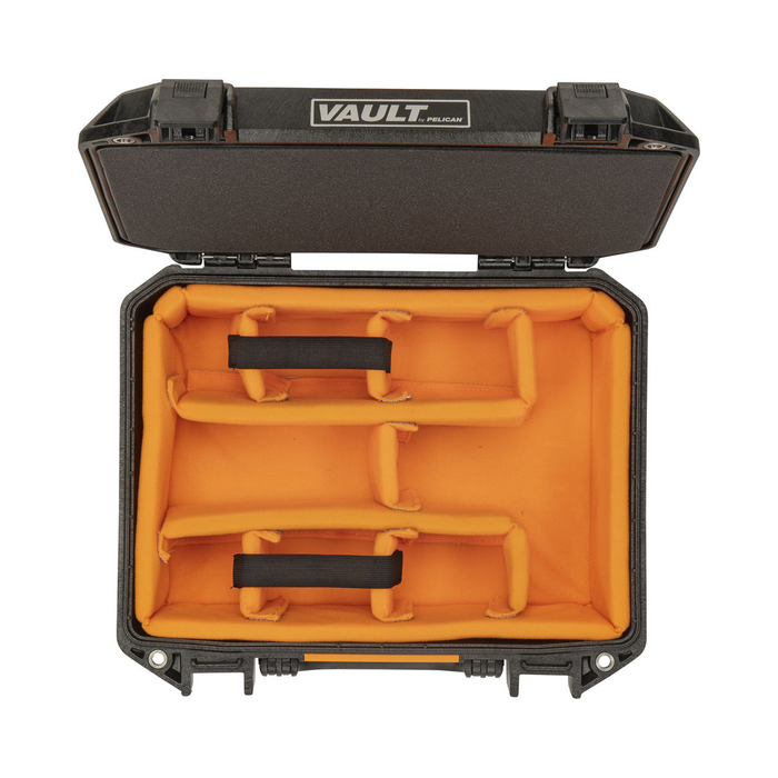 Pelican V200C Vault Equipment Case with Padded Dividers & Lid Foam - Black