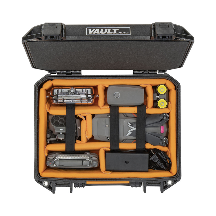 Pelican V200C Vault Equipment Case with Padded Dividers & Lid Foam - Black