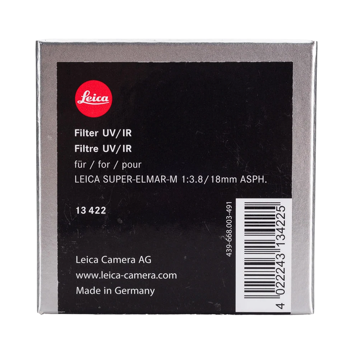 Leica UV/IR Filter for 18mm f/3.8 ASPH Lens