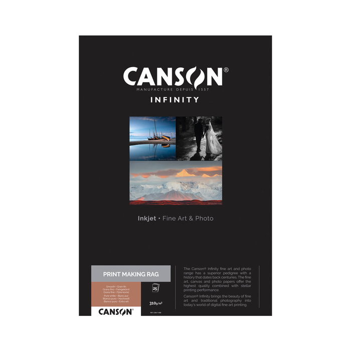 Canson Infinity PrintMaKing Rag Matte Inkjet Paper, 310 gsm, 17 x 22" - 25 Sheets