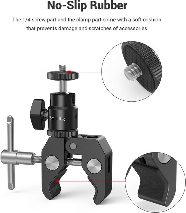 SmallRig Super Clamp Mount with 1/4" Screw Ball Head Mount 1124