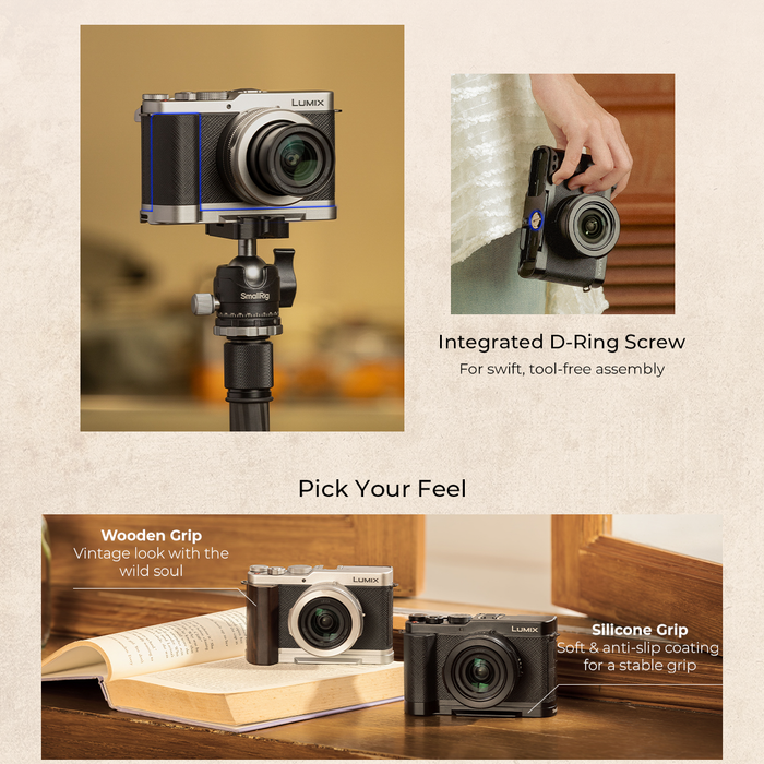 SmallRig L-Shaped Mount Plate with Silicone Handle for Panasonic LUMIX L10 5700 - Black