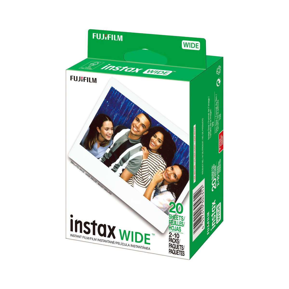 Fujifilm Instax Wide White Frame Instant Film Twin Pack - 20