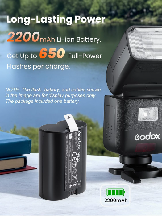 Godox VB22 Battery with USB-C Charging for Select Camera Flashes