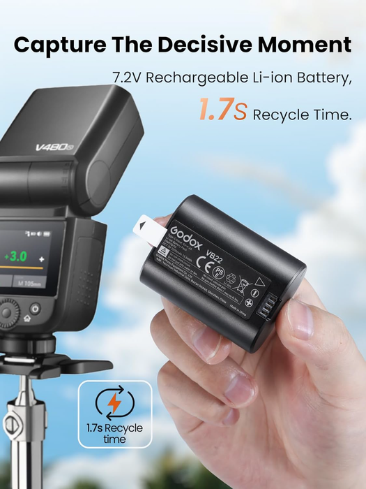 Godox VB22 Battery with USB-C Charging for Select Camera Flashes