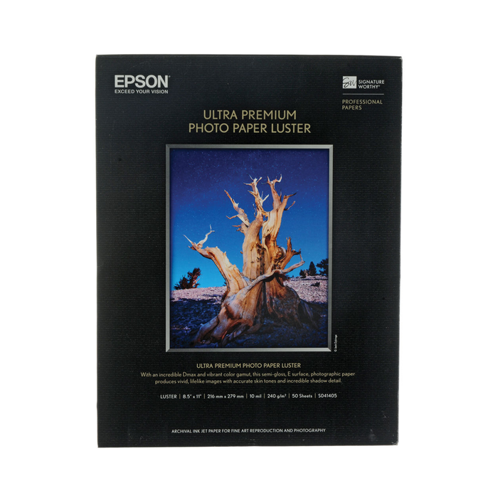 Epson Ultra Premium Luster Photo Paper, 8.5 x 11" - 50 Sheets