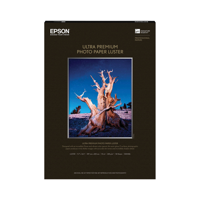 Epson Ultra Premium Luster Photo Paper, A3 11.7 x 16.5" - 50 Sheets