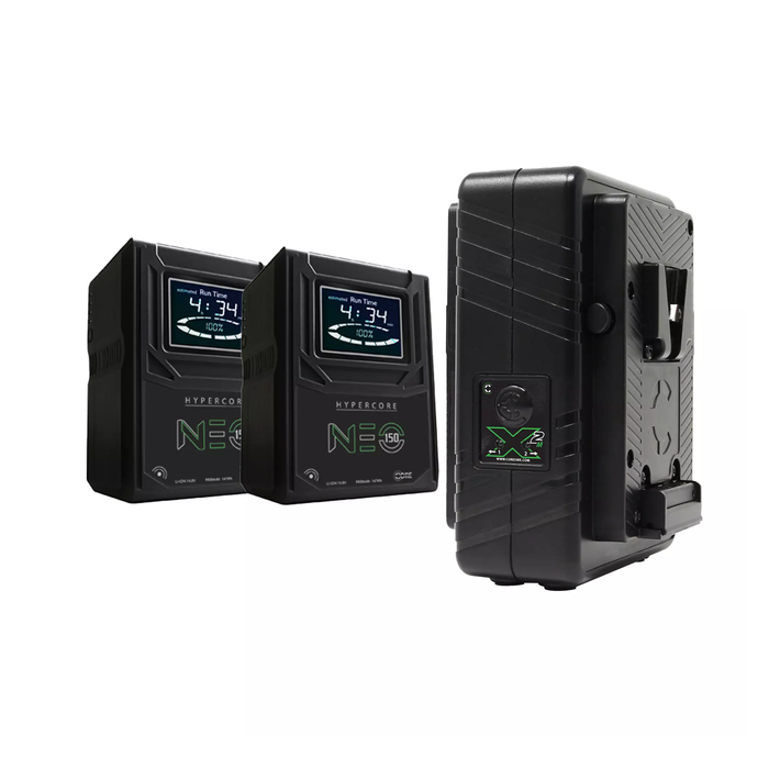 Core SWX HyperCore Neo 150 Mini 147Wh Lithium-Ion V-Mount 2-Battery Kit with X2 Mini Dual Charger