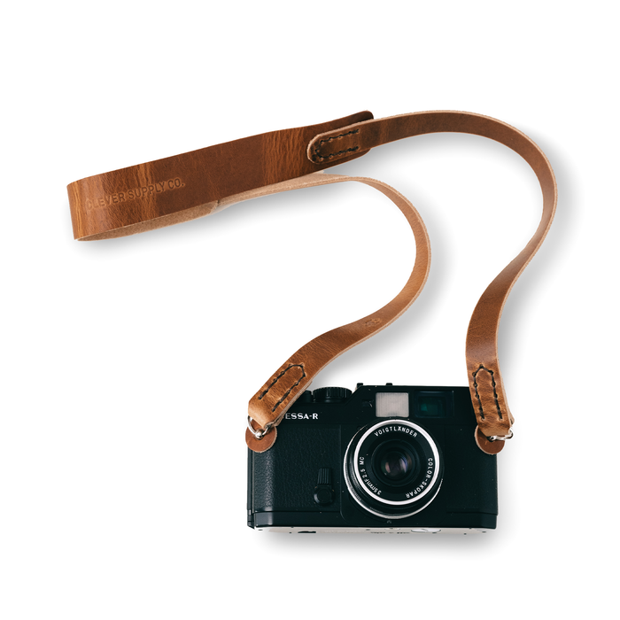 Clever Supply Traditional Camera Strap with Split Ring, 50" - English Tan