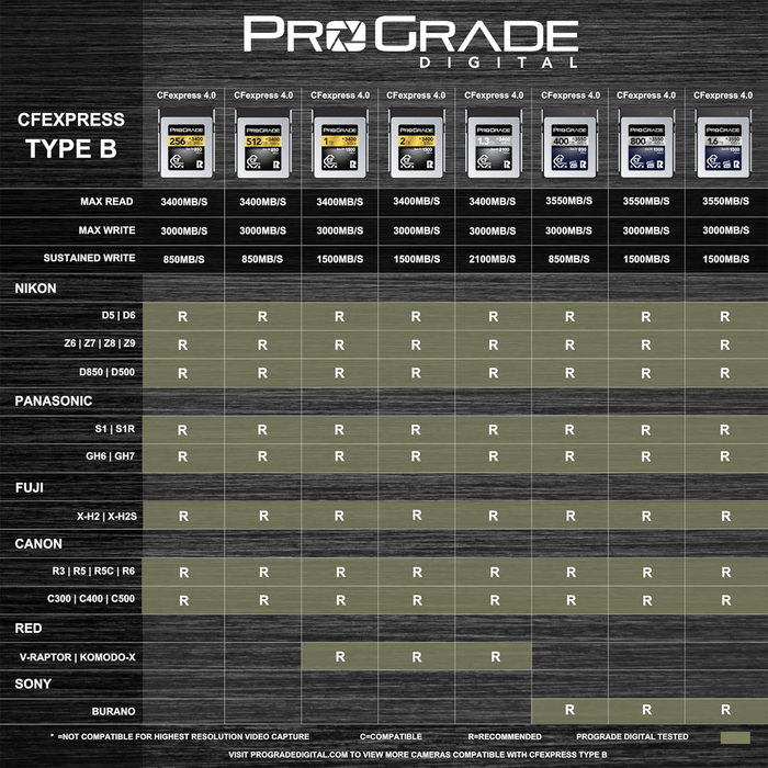 ProGrade Digital 1TB CFexpress Type B 4.0 Gold Memory Card