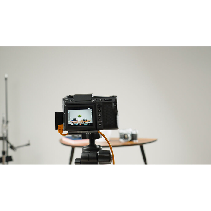 Tether Tools TetherPro USB-C to Right Angle USB-C Pigtail Cable, 20" (50cm) - High-Visibility Orange