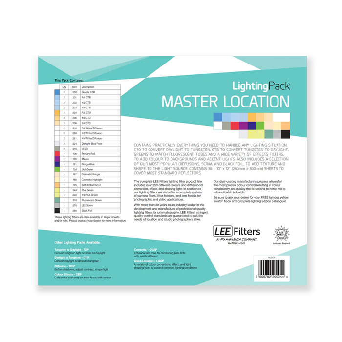 LEE Filters Master Location Pack 10 x 12" - 36 Sheets